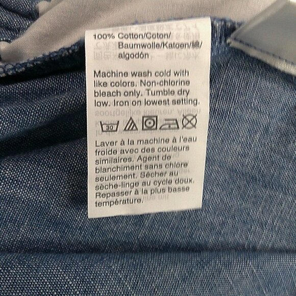 J Crew Factory - Blue Chambray Cuffed Pant - Size 0 - Picture 7 of 7